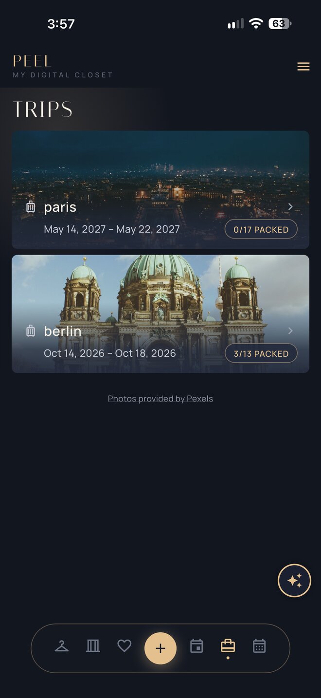 Trips screen